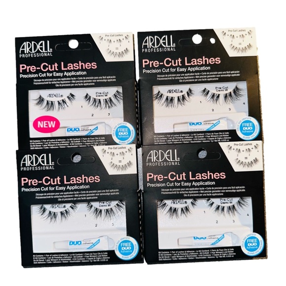 Ardell Accessories - Ardell Pre-Cut Lashes Wispies Black Trendy Rounded Lash Style 4 PACK